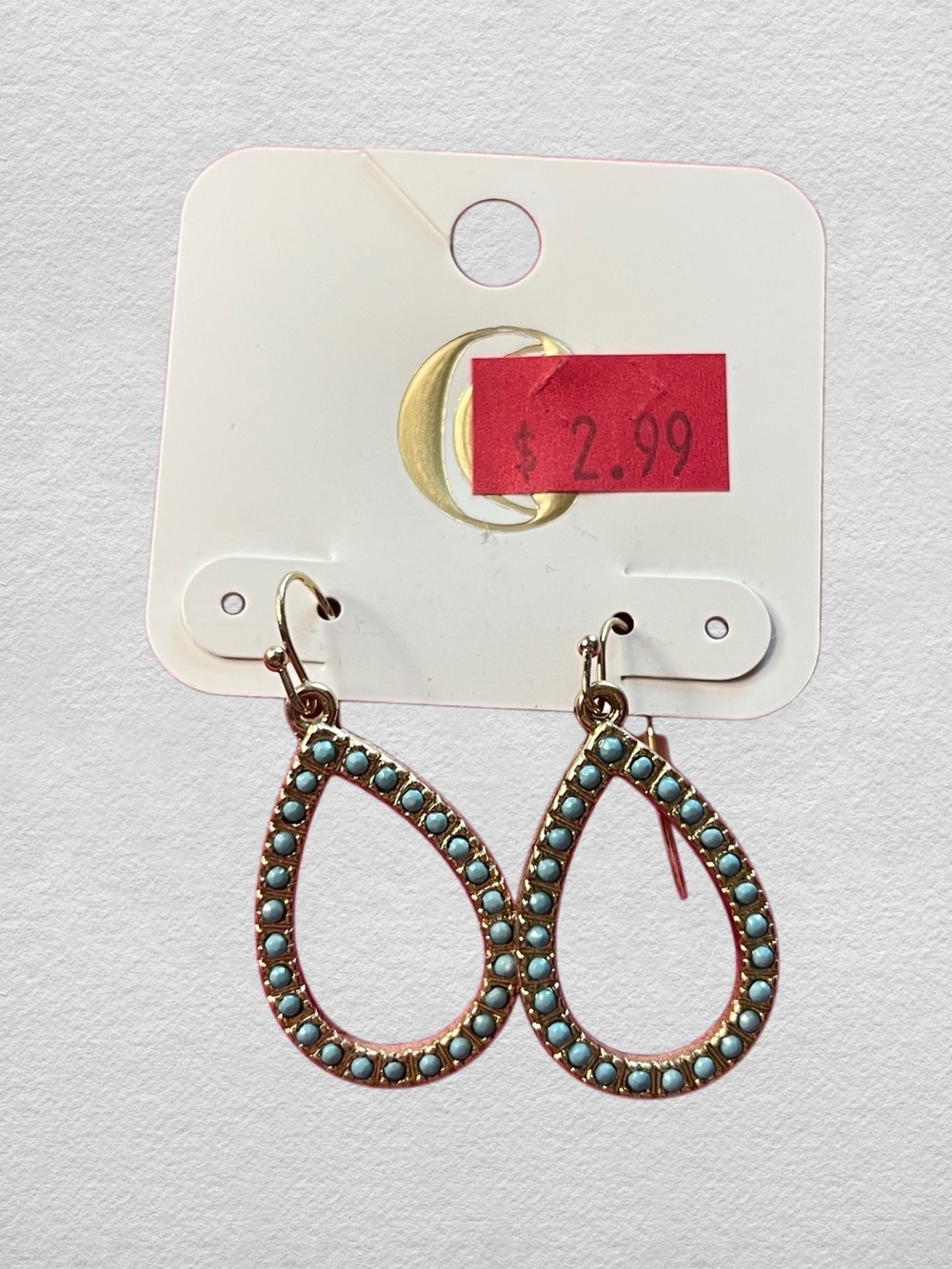 Turquoise & Gold Teardrop Earrings